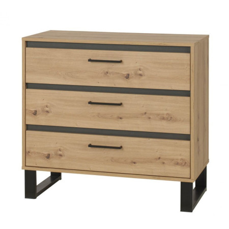 Komoda NW 11 system Newada 90 cm dąb artisan antracyt z szufladami