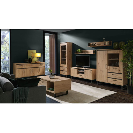Komoda NW 7 system Newada 90 cm dąb artisan antracyt 170cm długa
