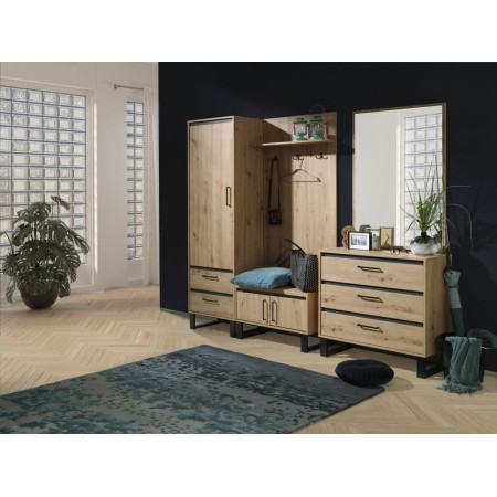 Komoda NW 8 system Newada 160 cm dąb artisan antracyt  długa